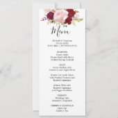 赤いトロピカルとロマンチックなディナーカード 招待状 (正面)