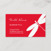 赤いトンボのロゴの名刺は|のモダンを設計します 名刺 (正面)