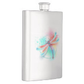 赤いトンボの水彩画の背景 フラスク (右)