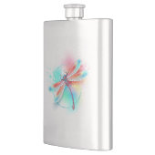 赤いトンボの水彩画の背景 フラスク (左)