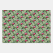 赤いトンボの自然パターン ラッピングペーパーシート (正面)