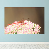 赤いトンボ写真 キャンバスプリント (インサイチュ (ウッドフロア))