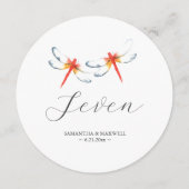 赤いトンボ結婚イの円卓番号 招待状 (裏面)