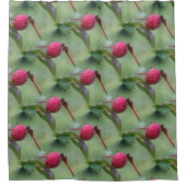 赤いトンボ自然パターン シャワーカーテン (正面)