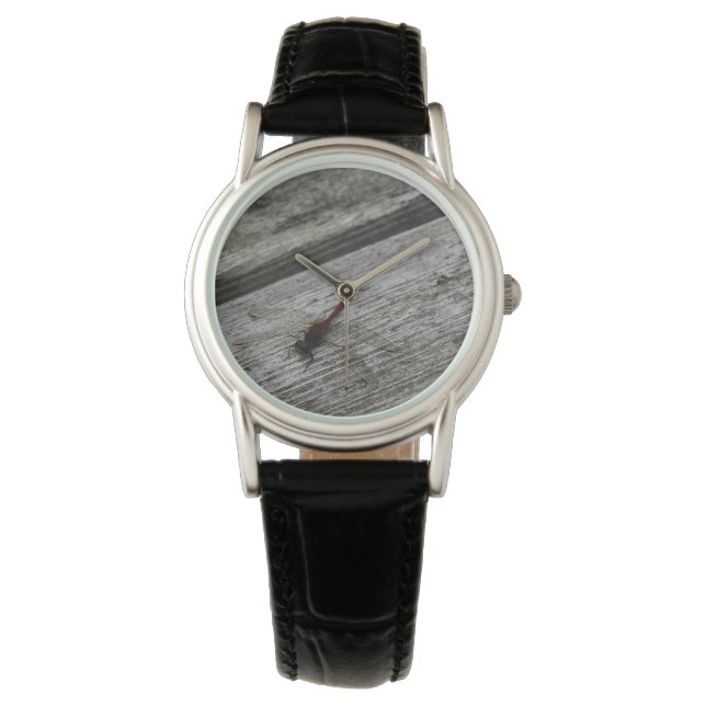 赤いトンボ 腕時計 (正面)