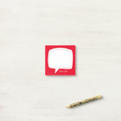 赤いトークバブルパーソナライズされた名音声バブル ポストイット (デスク上)