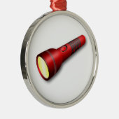 赤いトーチの懐中電燈 メタルオーナメント (右)