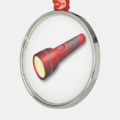 赤いトーチの懐中電燈 メタルオーナメント (左)