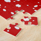 赤いトープ茸のドットパターン ジグソーパズル (側面)