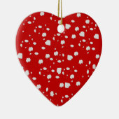 赤いトープ茸のドットパターン セラミックオーナメント (右)
