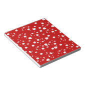 赤いトープ茸のドットパターン ノートパッド (アングル)