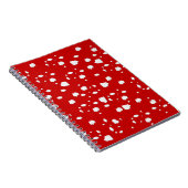 赤いトープ茸のドットパターン ノートブック (右側)