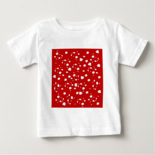 赤いトープ茸のドットパターン ベビーTシャツ