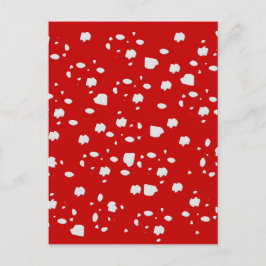 赤いトープ茸のドットパターン ポストカード
