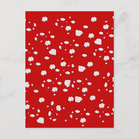 赤いトープ茸のドットパターン ポストカード (正面)