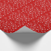 赤いトープ茸のドットパターン ラッピングペーパー (角)