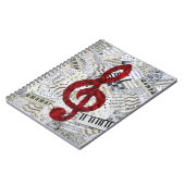 赤いト音記号音楽ノート ノートブック (左側)