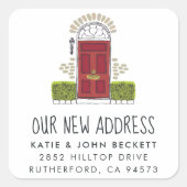 赤いドアの動くアナウンスのシール スクエアシール (正面)