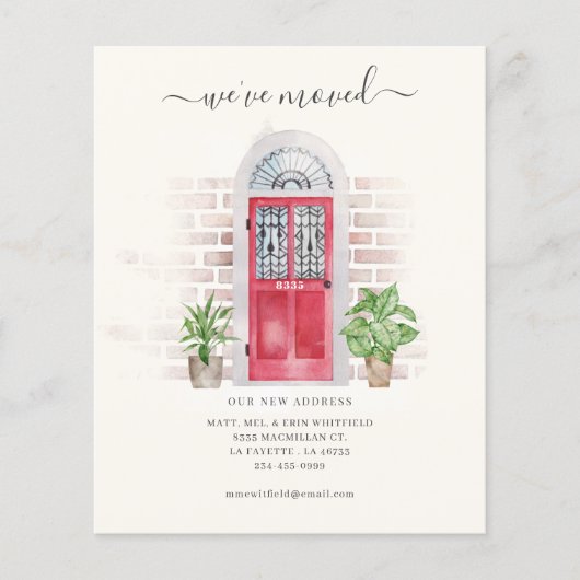 赤いドアの引っ越しましたアドレスの移動案内 チラシ (正面)