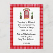 赤いドアの新しい住所はがき 案内ポストカード (正面)