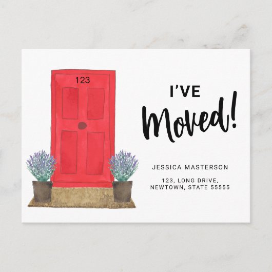 赤いドアを動かした 案内ポストカード (正面)