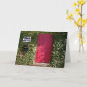 赤いドアを持つつる植物 カード (黄色い花)