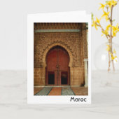 赤いドア カード (黄色い花)