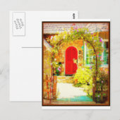 赤いドア(フローラゲート付) ポストカード (正面/裏面)