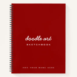赤いドゥードルアートネームスケッチ ノートブック