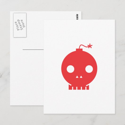 赤いドクロ ポストカード (正面/裏面)