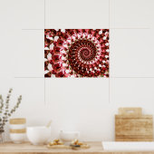 赤いドットの緩和曲線 ポスター (キッチン)