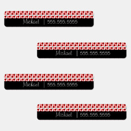 赤いドットスクールクラス名番号ラベル ラベル