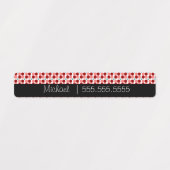 赤いドットスクールクラス名番号ラベル ラベル (デザイン1)