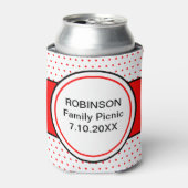 赤いドットファミリーピクニック日 缶クーラー (缶正面)