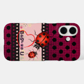 赤いドットLadybug Case-Mate iPhoneケース (裏面 (横))
