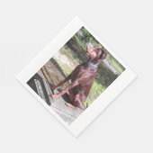 赤いドバーマン スタンダードランチョンナプキン (角)