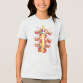 赤いドラゴンと金の剣 トライブレンドＴシャツ (正面)