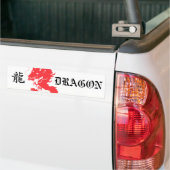 赤いドラゴンのアジア手紙のバンパーステッカー バンパーステッカー (トラック上)