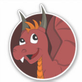 赤いドラゴンのカスタム漫画 – カットビニールのステッカー シール (正面)