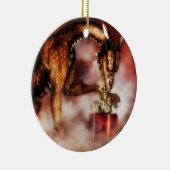 赤いドラゴンのクリスマスのオーナメント セラミックオーナメント (右)