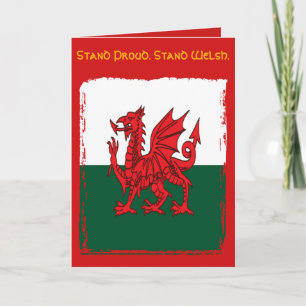 赤いドラゴンのグランジウェールズの旗 Y Ddraig Goch カード