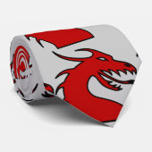 赤いドラゴンのシルエット ネクタイ (ロール)