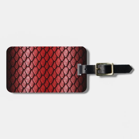 赤いドラゴンのスケール ラゲッジタグ (正面横)