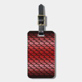 赤いドラゴンのスケール ラゲッジタグ (正面縦)