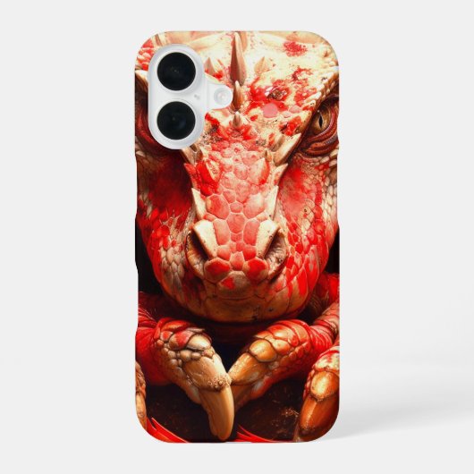 赤いドラゴンのスマホケース iPhone 16ケース (裏面)