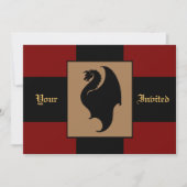 赤いドラゴンのライダーの誕生日のパーティの招待状 招待状 (正面)