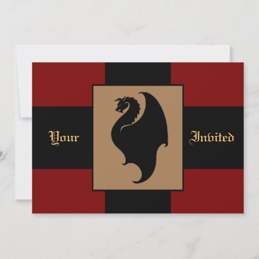 赤いドラゴンのライダーの誕生日のパーティの招待状 招待状 (正面)