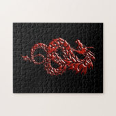 赤いドラゴンの上昇 ジグソーパズル (横)