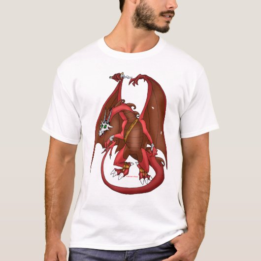 赤いドラゴンの戦士 Tシャツ (正面)