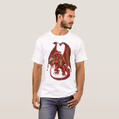 赤いドラゴンの戦士 Tシャツ (正面フル)
